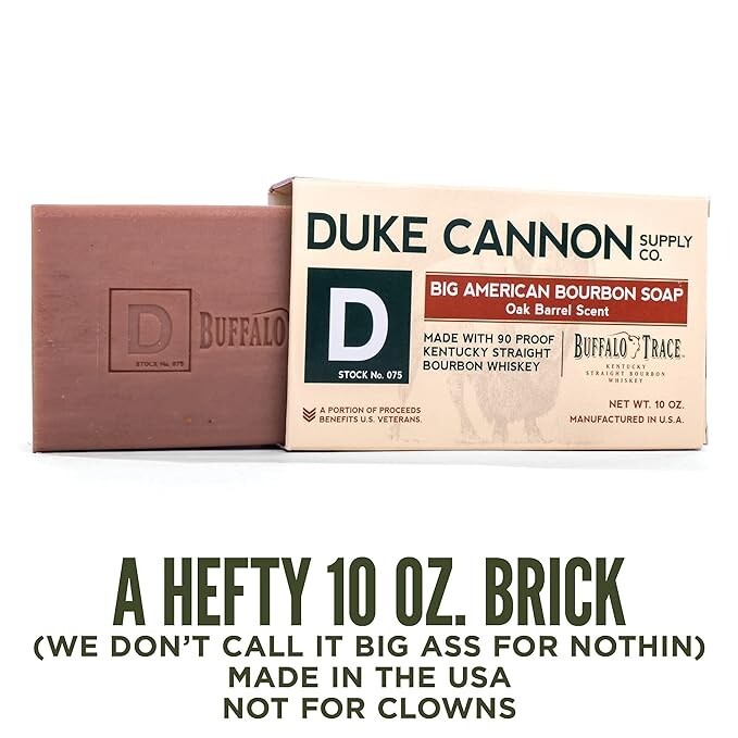 Duke Cannon Big American Bourbon Soap Oak Barrel Scent Big Brick of Soap 10oz