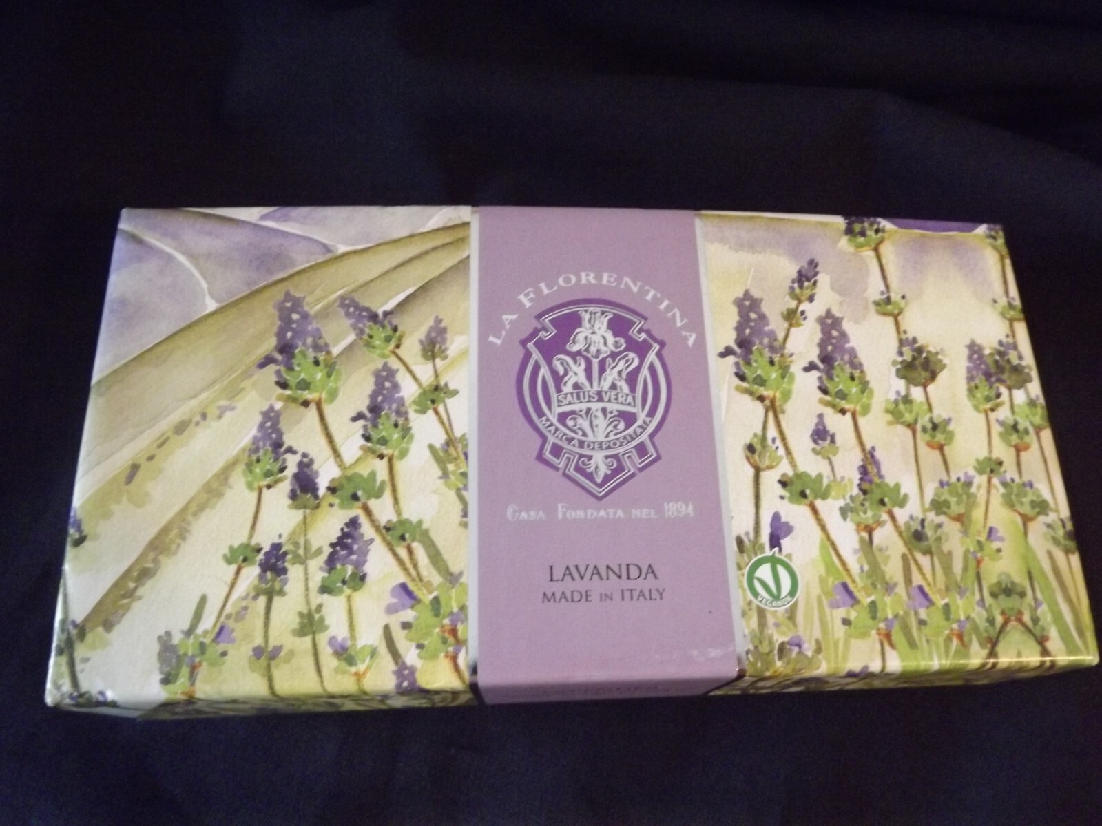 La Florentina ITALIAN GIFT SET 3 BARS LAVENDER LUXURY SOAPS 3×5.3 OZ -15.9 TOTAL