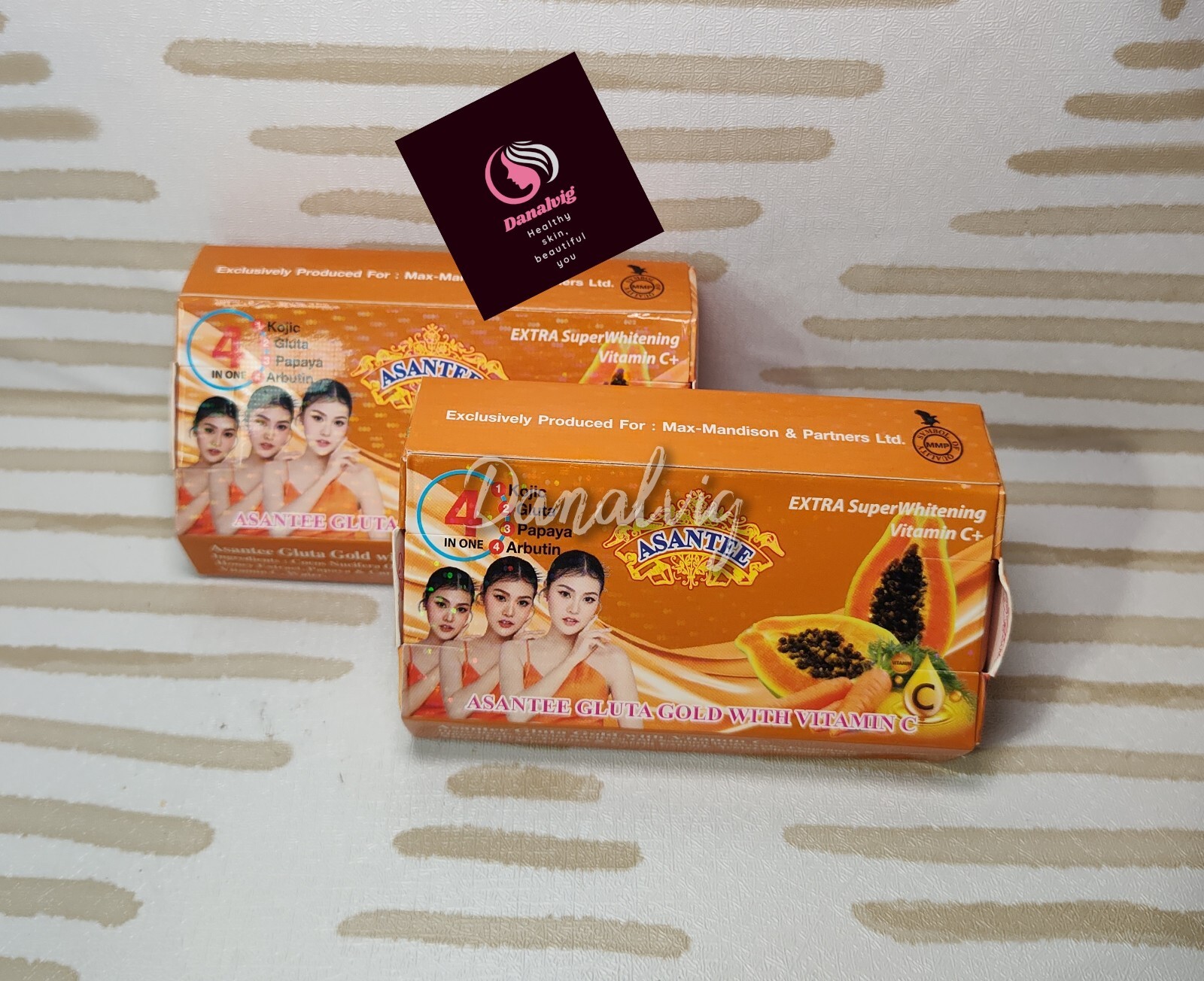 2 Bars x 125g Soap Vitamin C Gluta Gold Asantee Face And body Brightening Soap