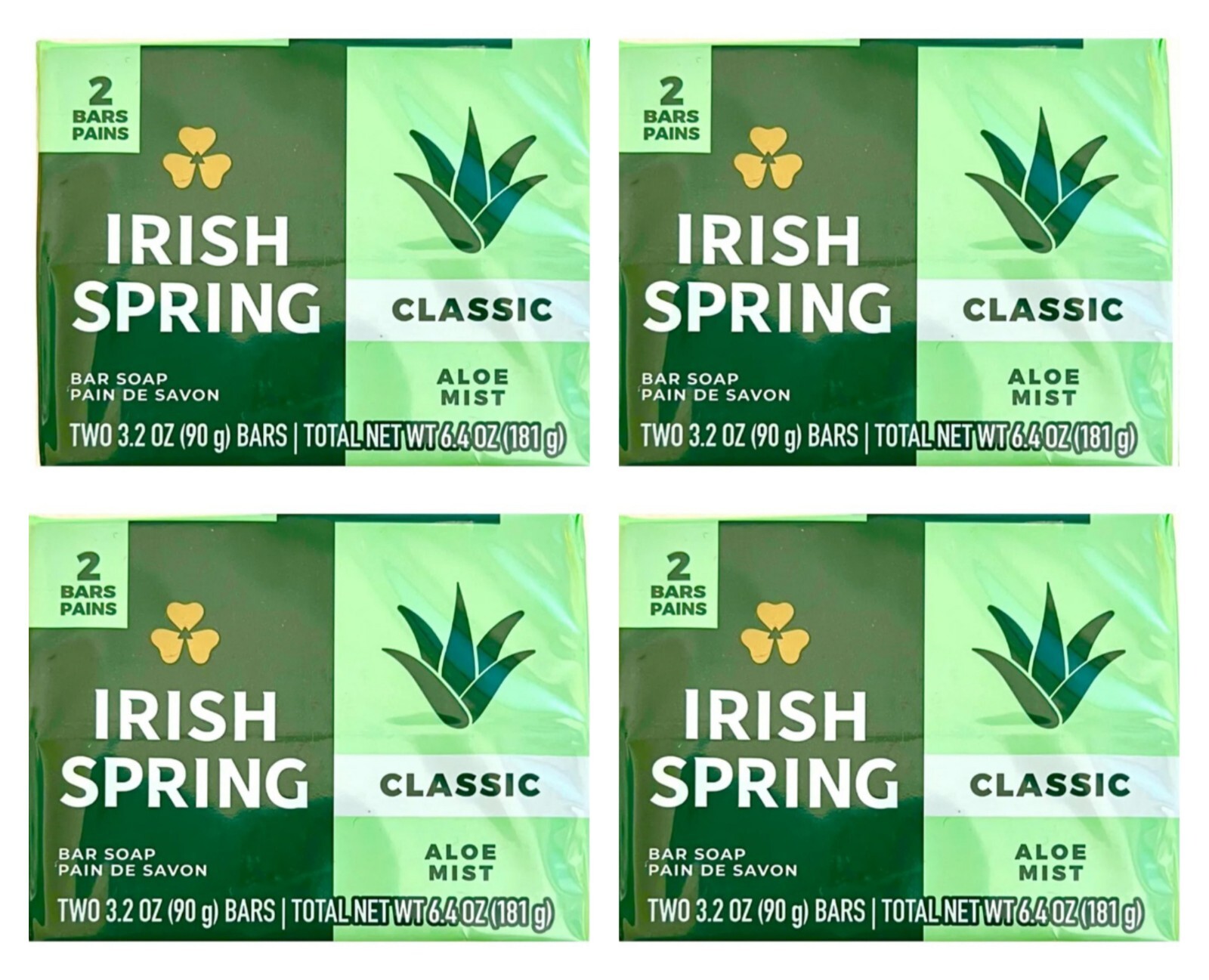🆕️ IRISH SPRING ☘️(8-BARS) 3.2 Oz. (90g) Bars ●CLASSIC● Aloe Mist Bar Soap🫧.