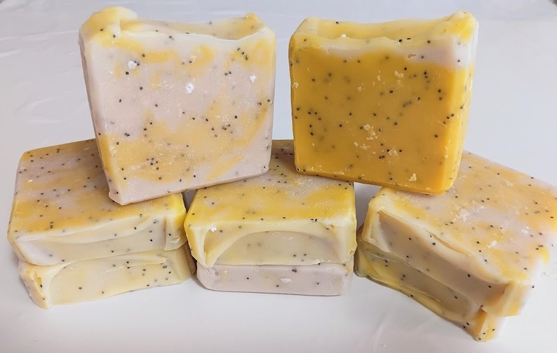 Lemon Poppy Seed Soap | Cold Process Essential Oil Bar | Handmade