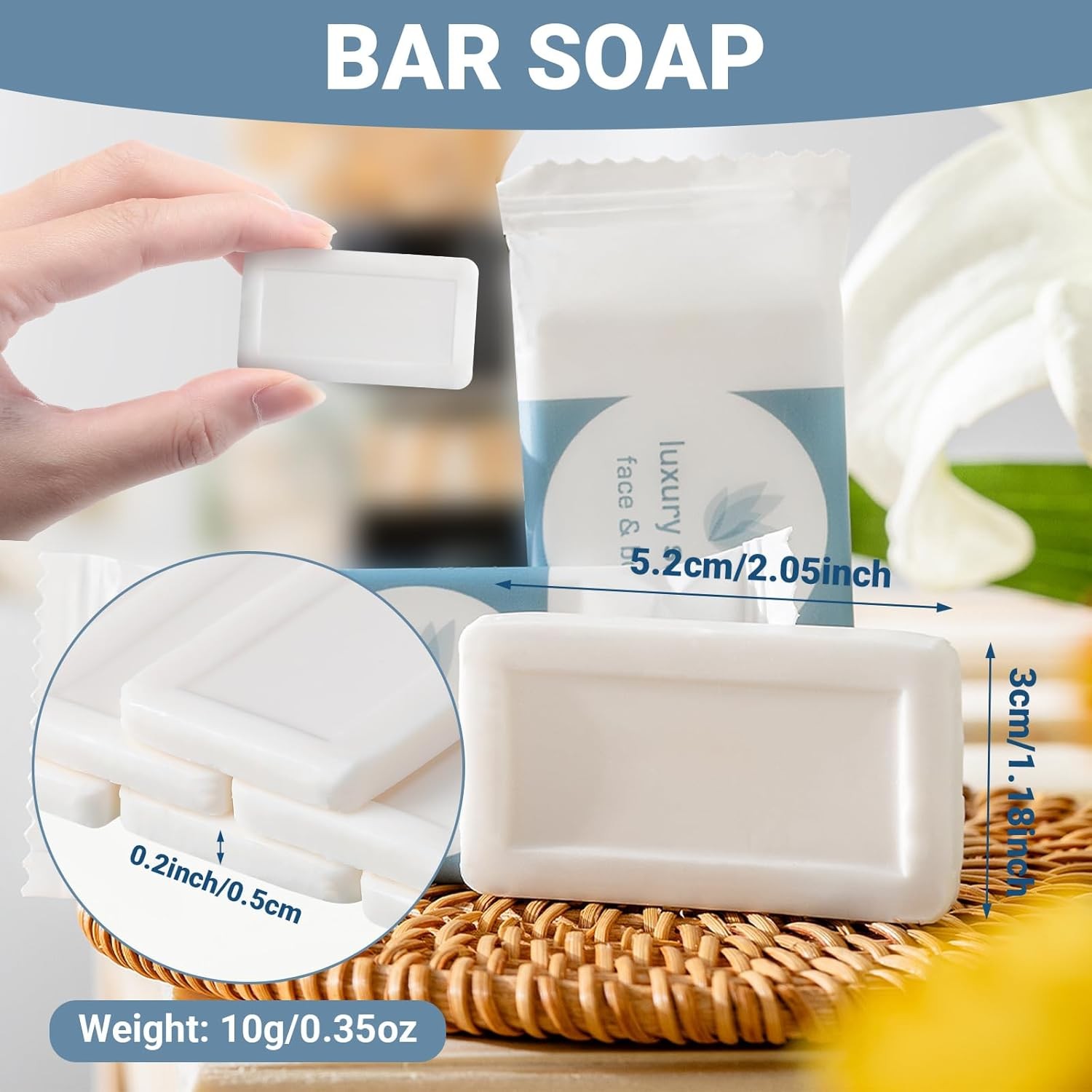 0.35oz Mini Bar Soap Bulk Individually Wrapped Bulk Hand Hotel