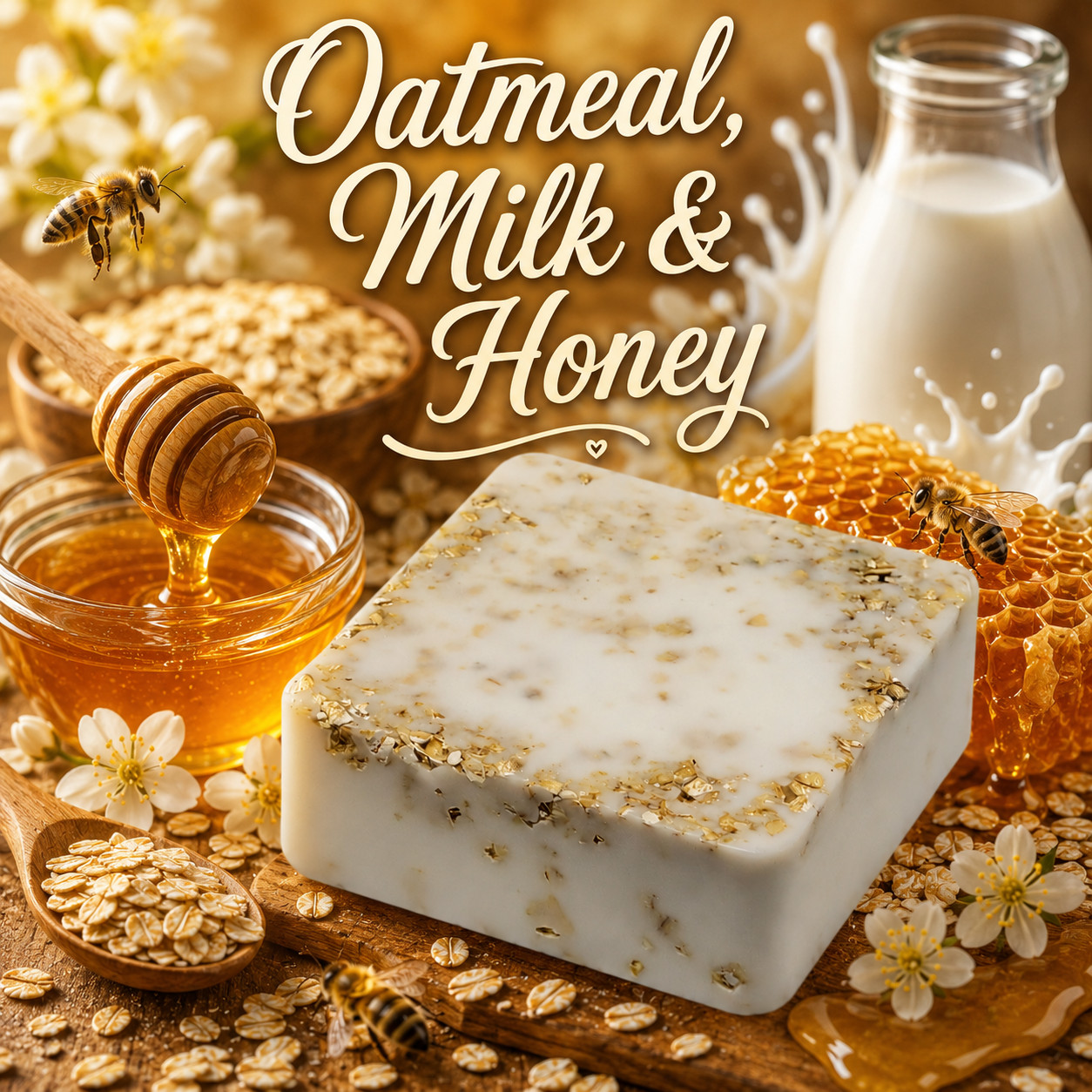 Handcrafted Goat Milk Soap ~ BIG 5 oz Bar ~ Oatmeal Milk & Honey