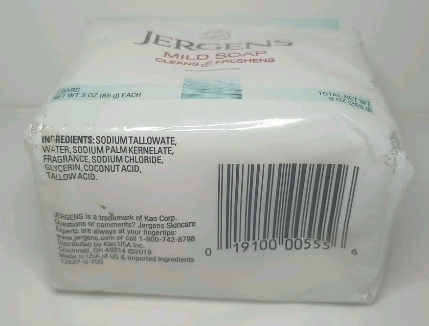 1 Jergens Mild Soap Cleans & Freshens 3 Bars In 1 Package 3 OZ/85g Each