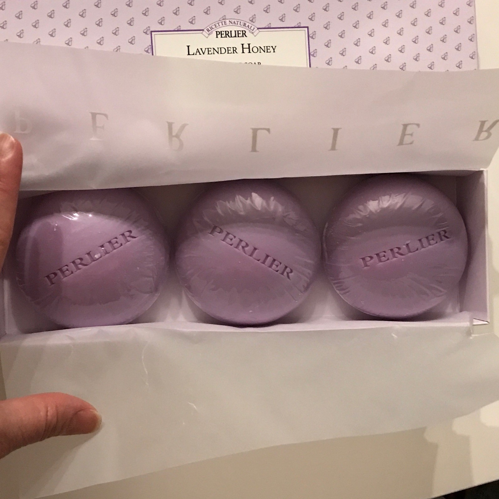Perlier Lavender Honey Softening Soap – 3 X 4.4 Oz Sealed Bars Gift Set NIB