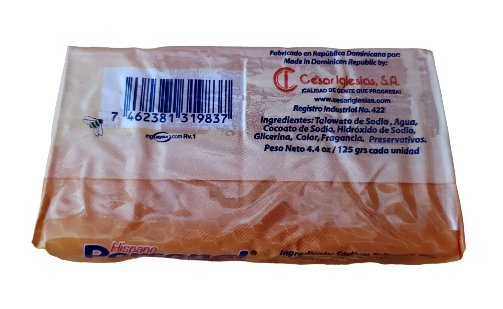 Hispano Personal Con Miel Honey Soap 4.4 oz 125g Dominican Honey Soap