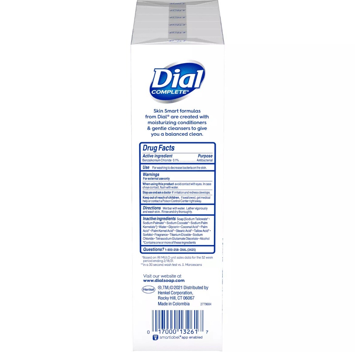Dial Antibacterial Bar Soap, Refresh & Renew, White, 4 oz, 12 Bars