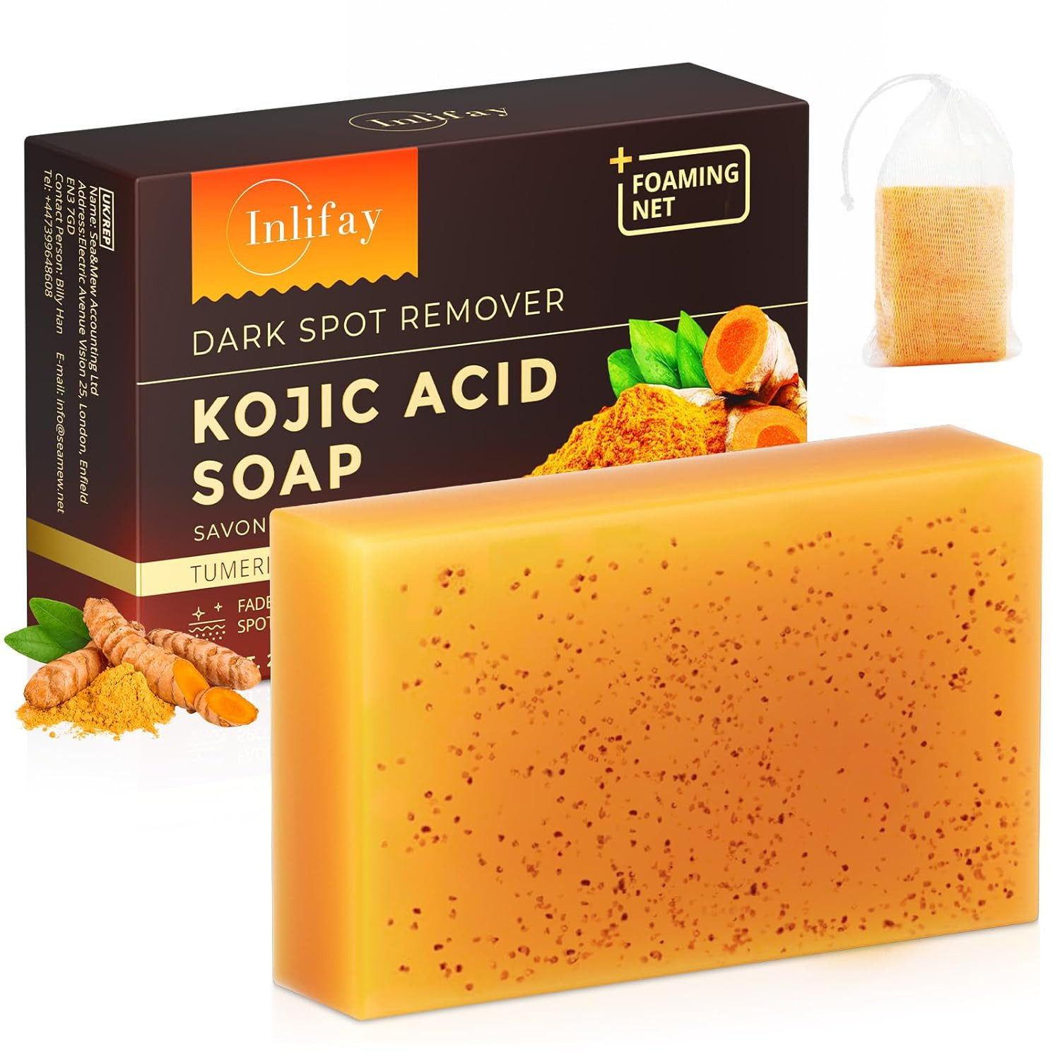 Turmeric Kojic Acid Soap: Dark Spot Soap for Face Body – Home Travel Use Skin Cl