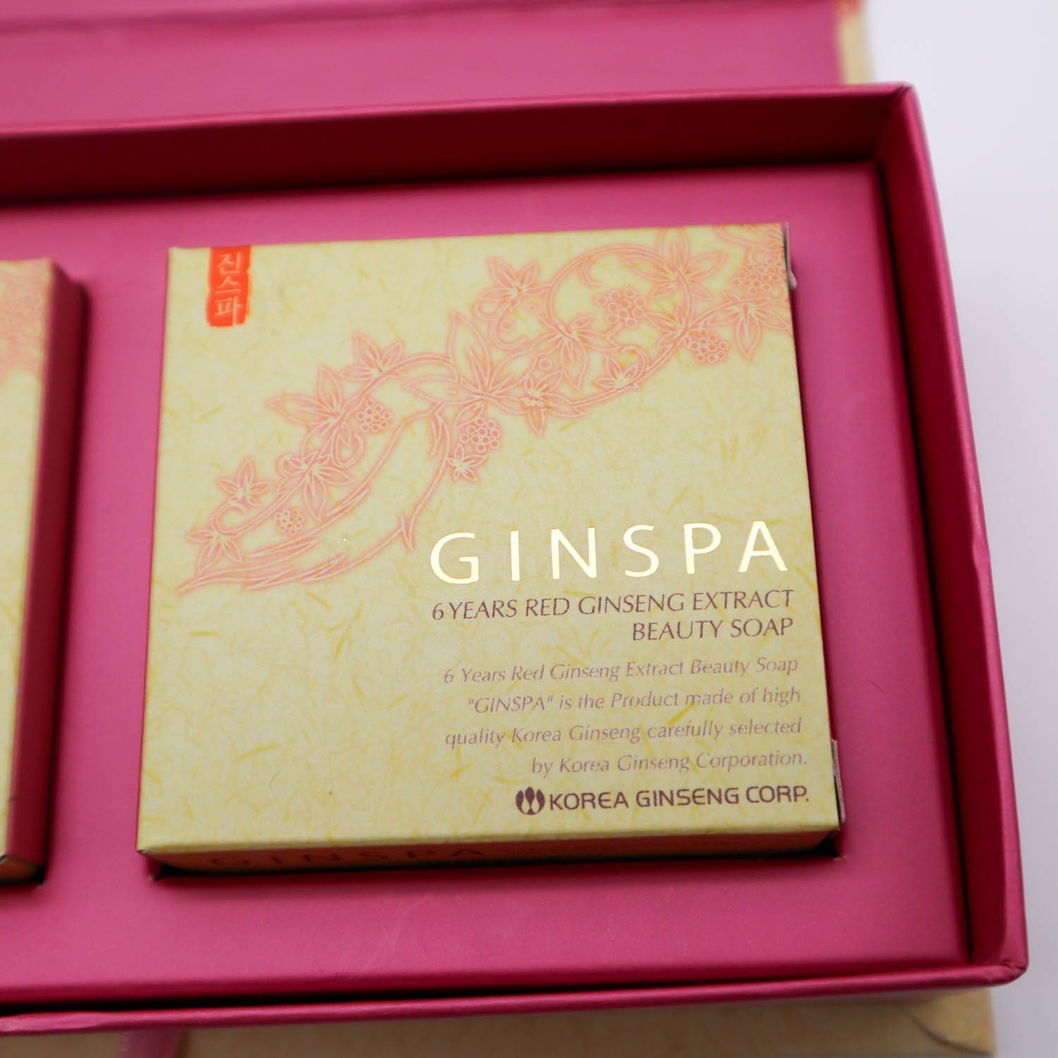 Korean Red Ginseng Beauty Soap Bars 6 Years Set of 2 Skin Care K-Beauty Ginspa