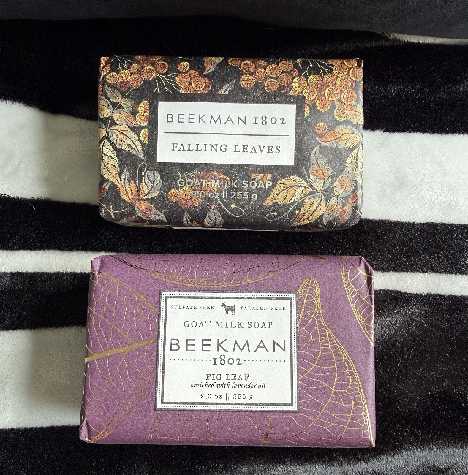 NEW Beekman 1802 Goat Milk Bar Soap Set Of 2 Falling Leaves Fig Leaf 9 Oz 255 g