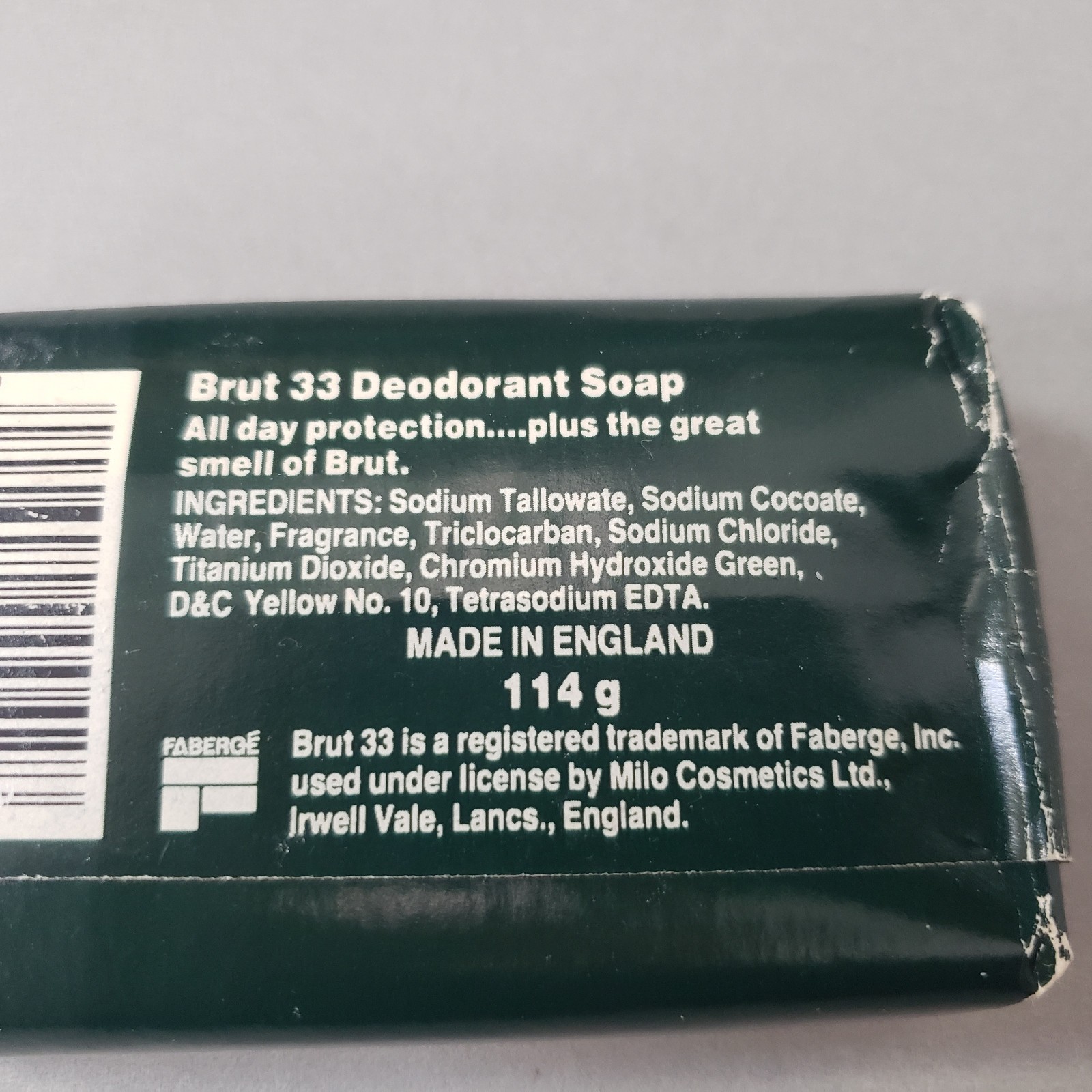 Vintage Faberge Brut 33 Deodorant Soap 4 oz Made in England NOS New in Package
