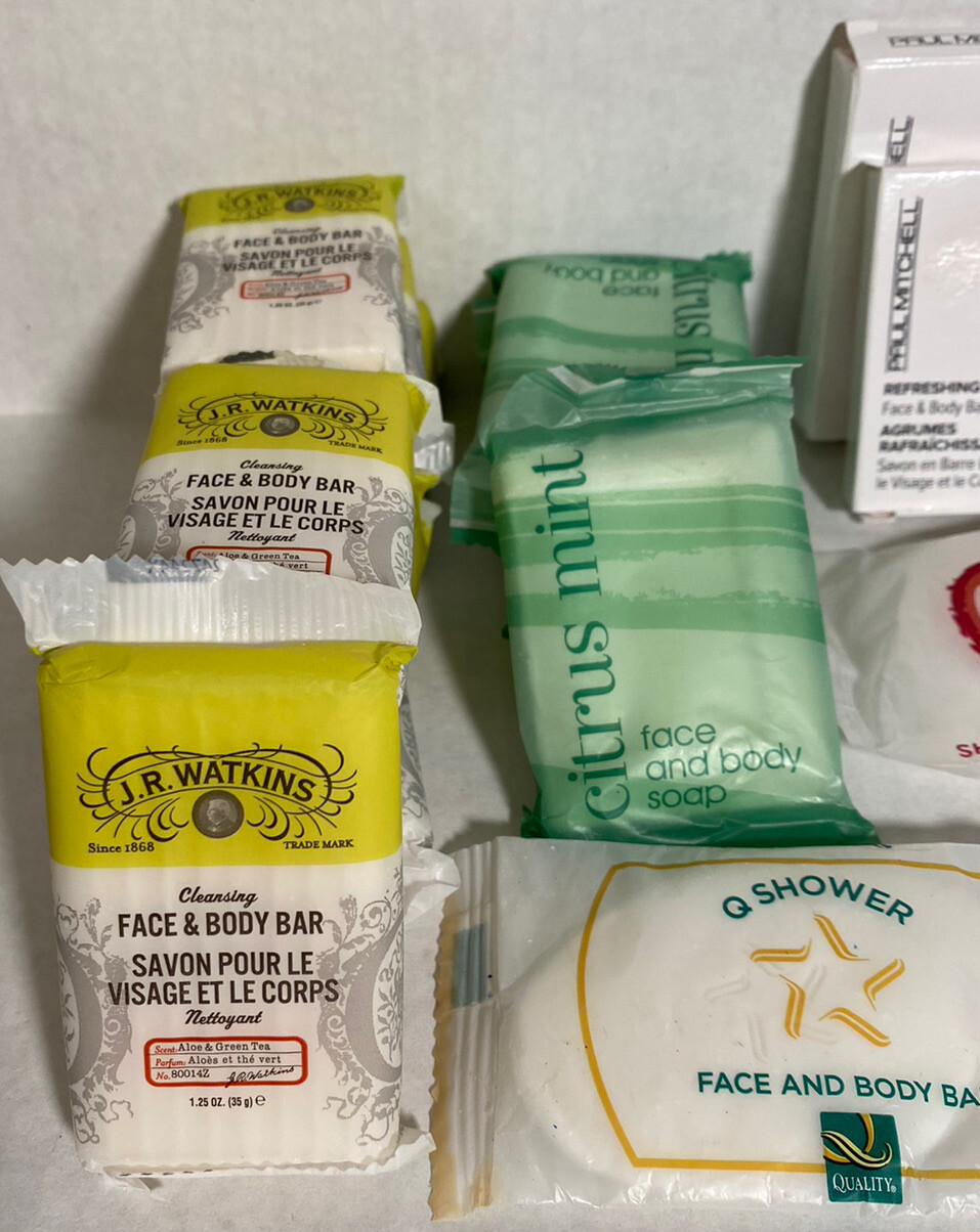 Travel Size Bar Soap Lot Of 30 Mixed Miscellaneous Brands Face Body Hotel Soaps
