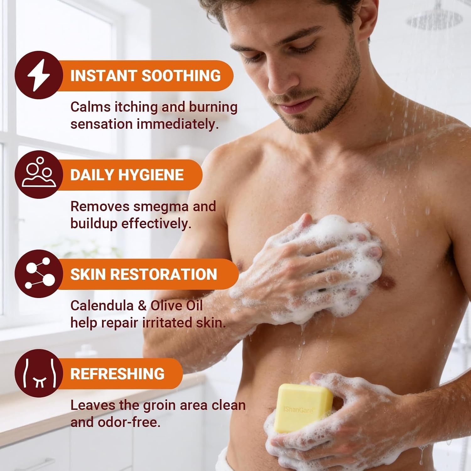 Hydrating Balanitis Soap Bar – Fast Relief & Odor Control for Active Lifestyles