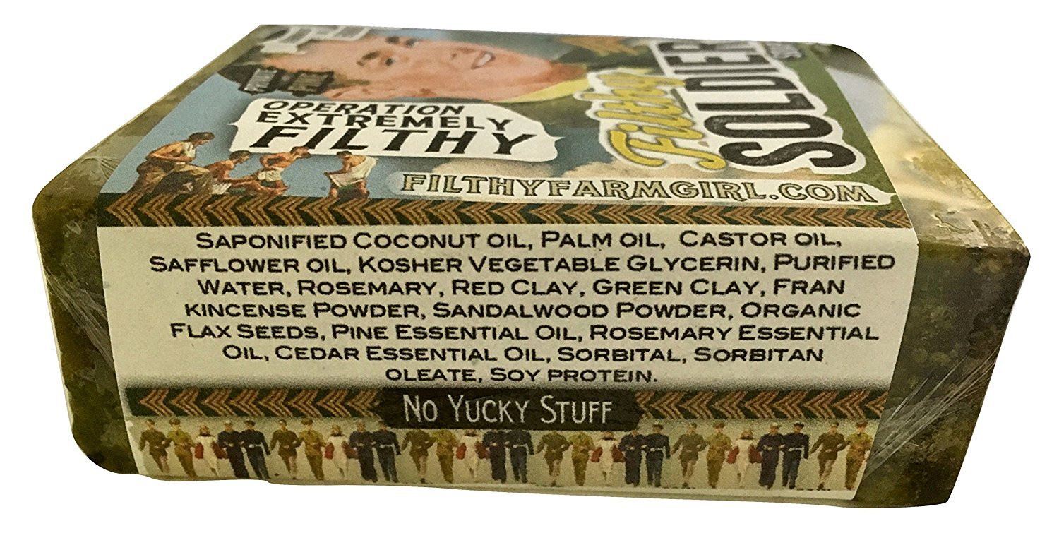 Filthy Soldier all natural glycerin BAR SOAP Sandalwood Pine Rosemary Cedar by F