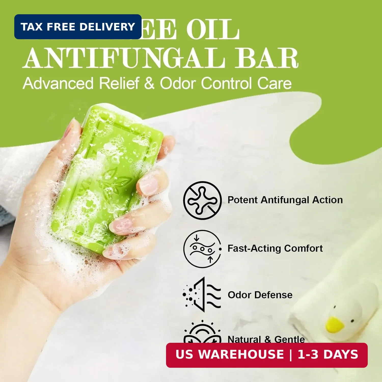 Antifungal Soap-Antibacterial Soap Bar with Tea Tree Oil- Body & Face Wash for A