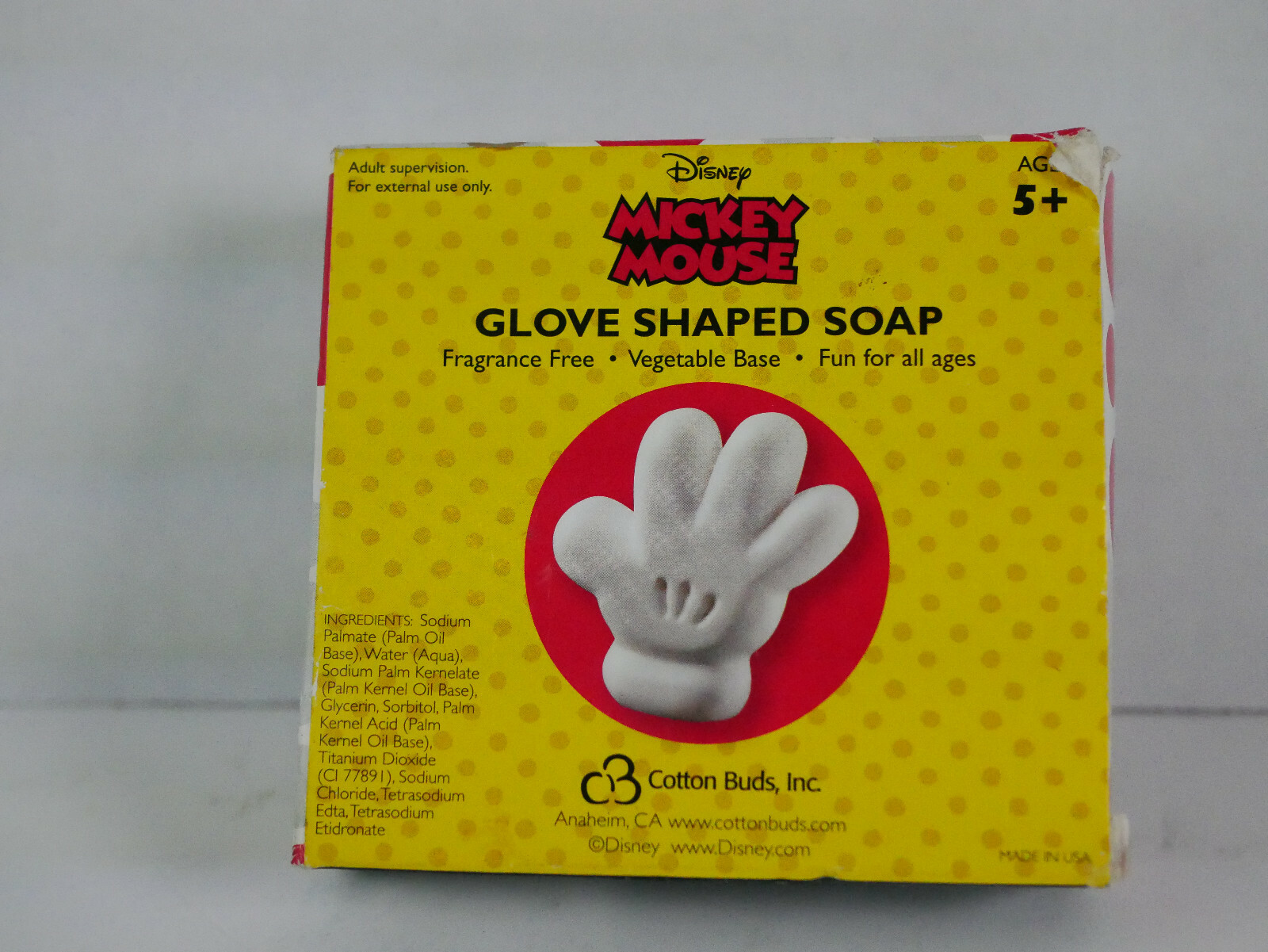 Disney Mickey Mouse Glove Shaped Soap Fragrance Free BRAND NEW