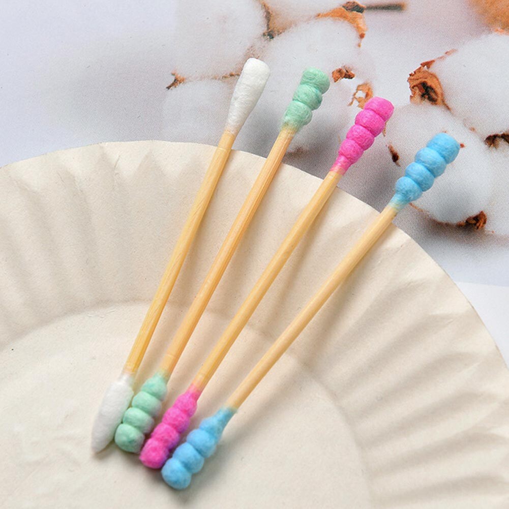 100x Cotton Swabs Swab Q-tips Wood Wooden Handle Cleaning Applicators Cosmetic