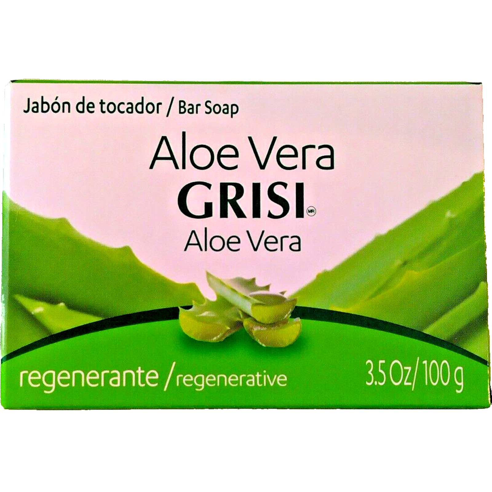 Jabon Grisi Aloe Vera Natural Soap Regenerative 3.5 Oz Scented Bar Body Bath