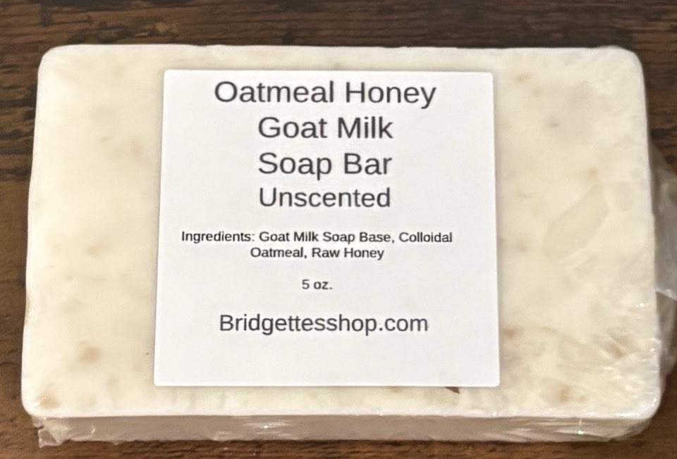 Unscented Oatmeal Honey Goat Milk Soap 5 oz Handmade Sensitive Skin