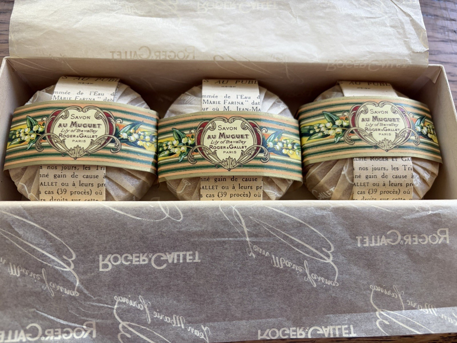 New Vintage Savon Au Muguet “Lily Of The Valley” Roger & Gallet Paris, 3 X 3.5oz
