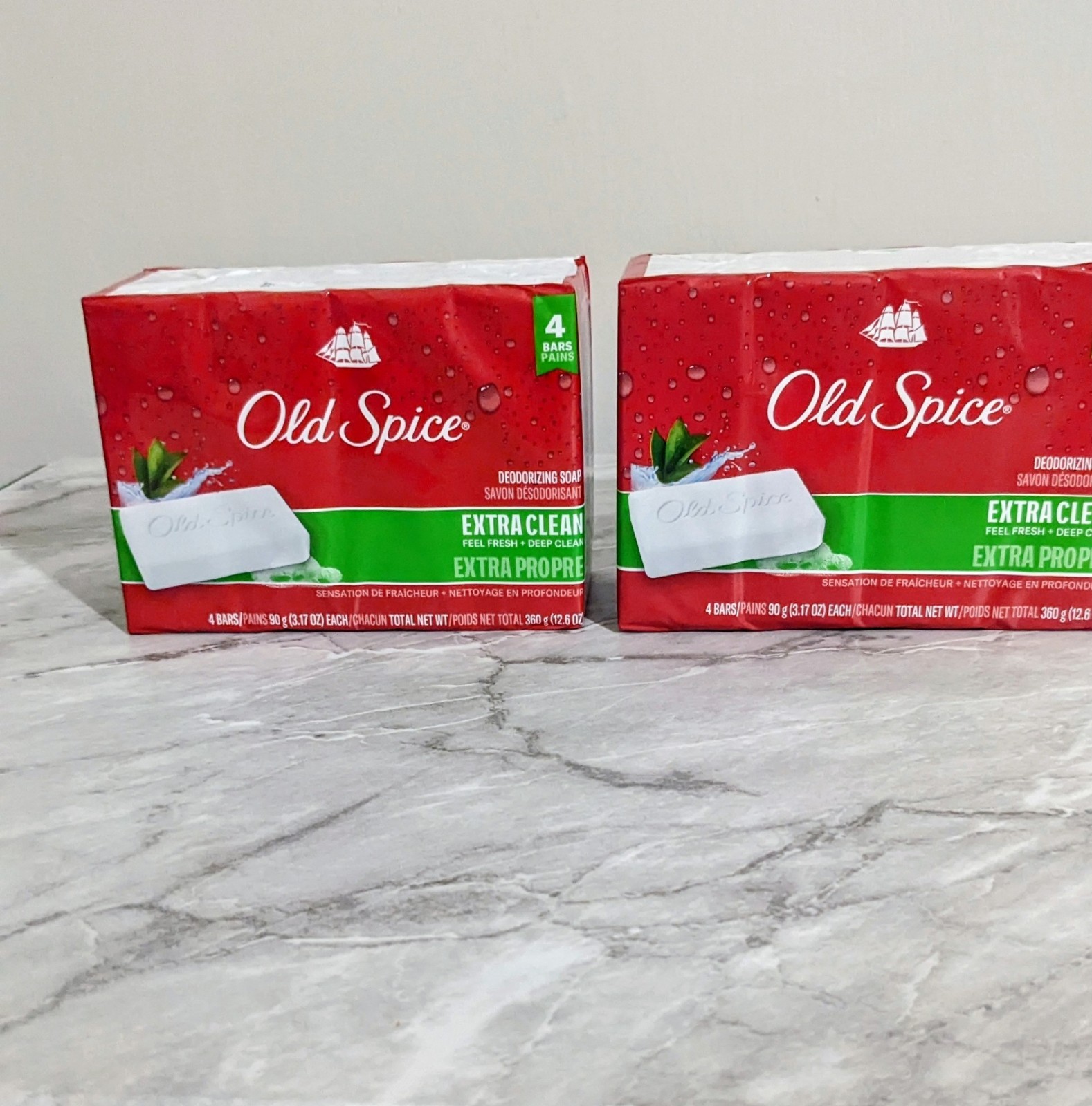2X Old Spice Deodorizing Bar Soap Extra Clean Fresh & Deep Clean 3.17 oz. 8 Bars