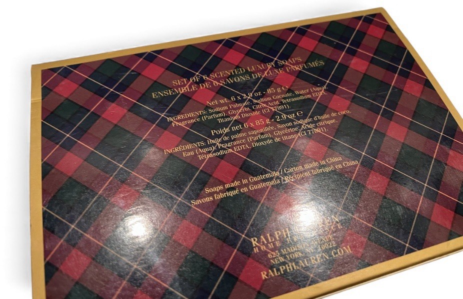 Vintage Ralph Lauren Christmas Set 6 2.9oz ea Holiday Spice Scented Luxury Soaps