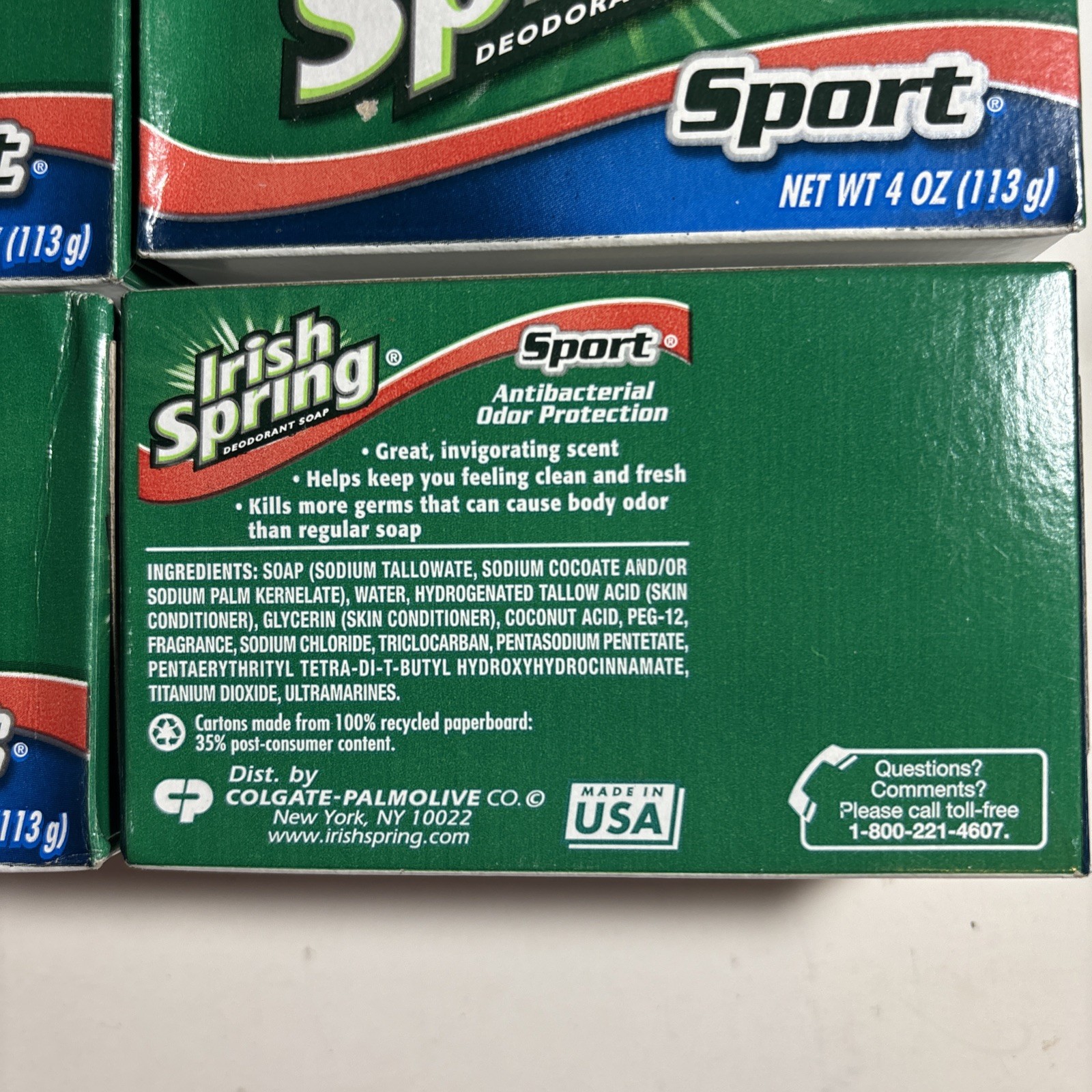 7 Bars Discontinued Irish Spring Sports Deodorant Soap Bars 4 Oz Sealed New