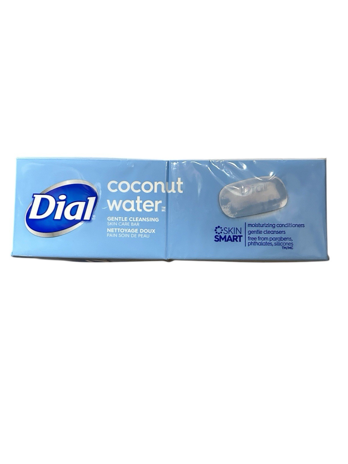 (1) Dial Coconut Water Bar Soap Skin Gentle Cleansing 4 Ounce, 8 Bar Pack Torn