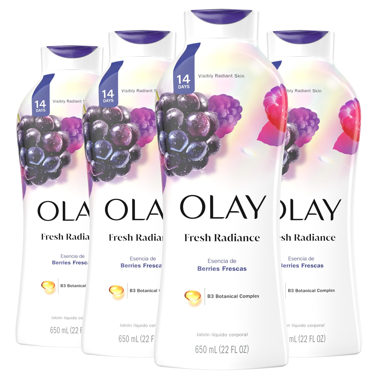 Olay Fresh Outlast Body Wash With Vitamin B3 Pack Of 4 Fresh Berry Scent 1 Oz