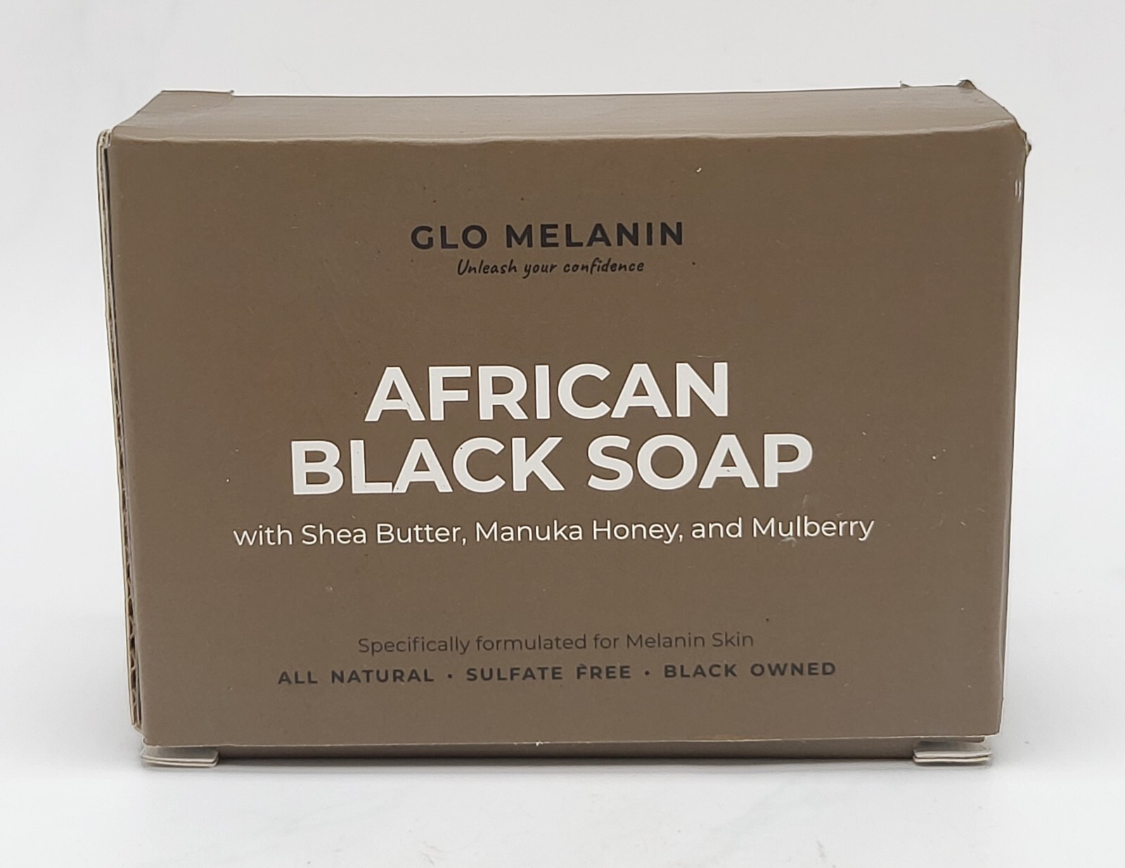 GLO MELANIN African Black Soap Bar – Infused w/ Natural Skin Moisturizers
