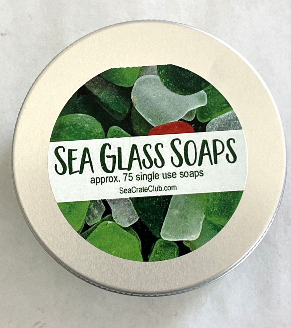 NEW JAR Sea Glass Soaps by Sea Crate Club 75 Single Use Colorful Realistic Soap