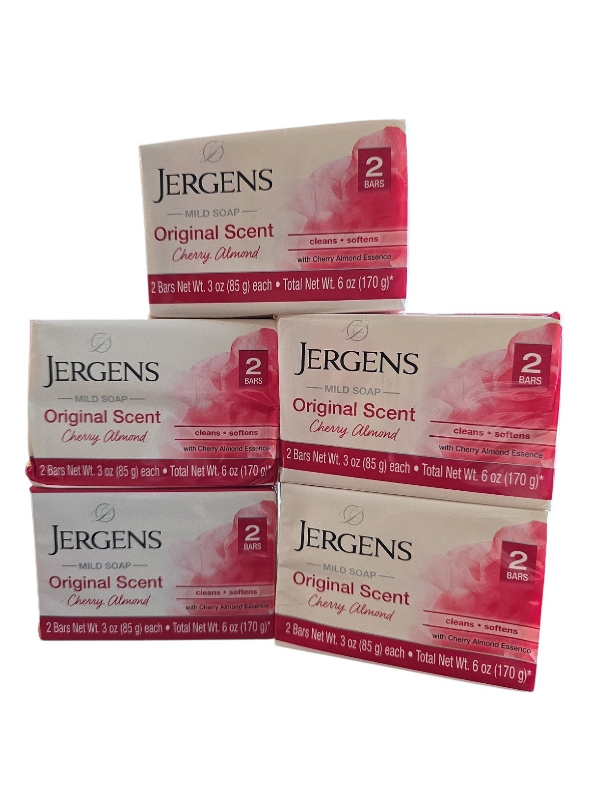 JERGENS Original Scent Cherry Almond 5 packs 10 Total Bars 3 OZ ea Discontinued