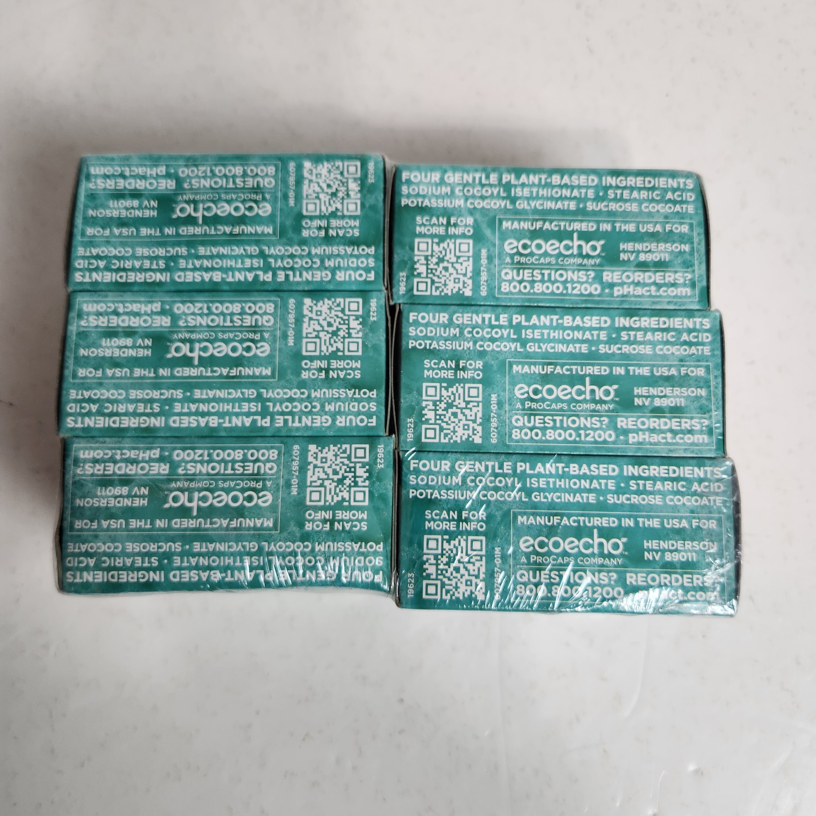 pHact Soap Free Moisturizing Cleansing Bar Set Of 6 Andrew Lessman 4.25 oz ea