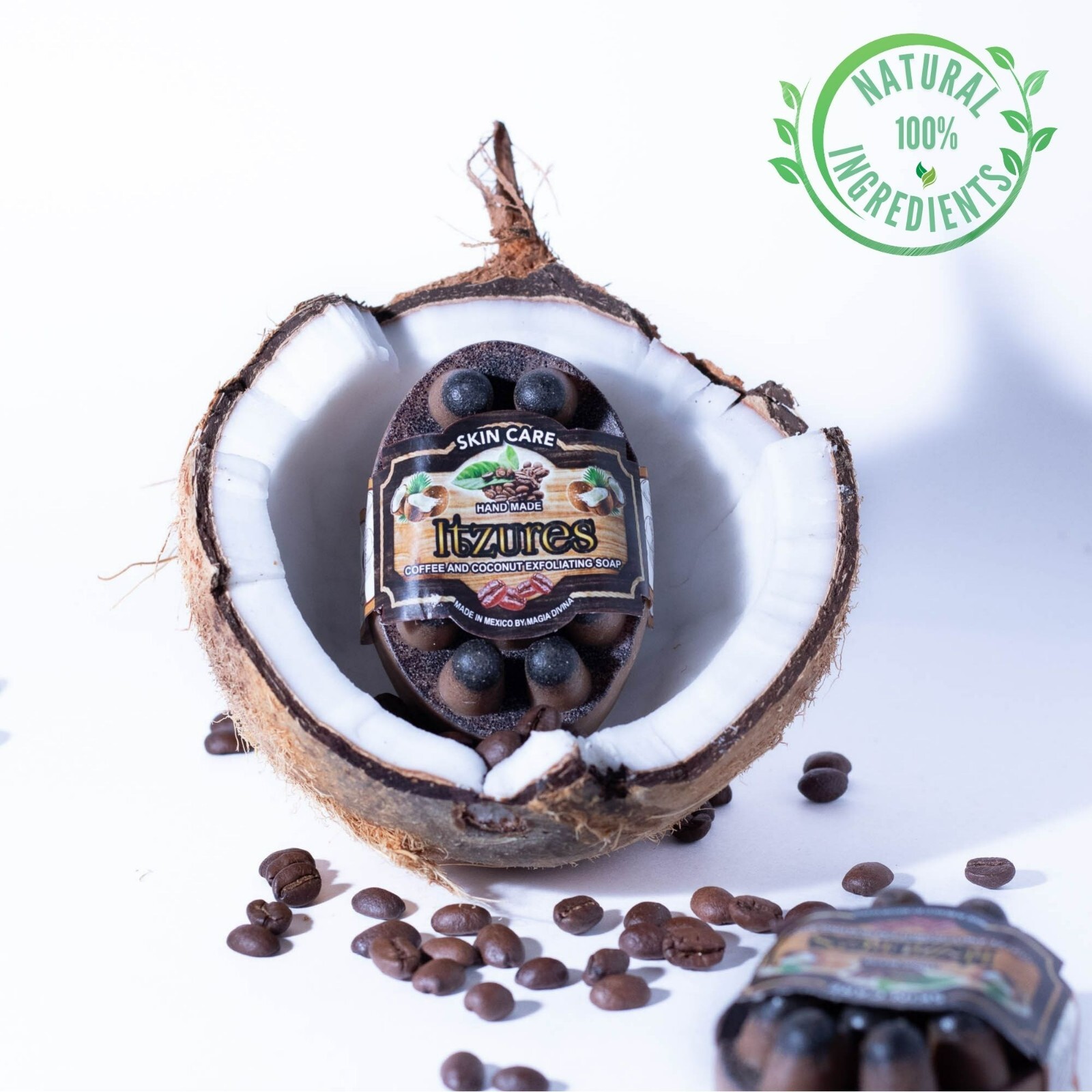 HANDMADE COFFEE SOAP BAR FOR CELLULITE ITZURES 100% NATURAL ( 2 pieces)