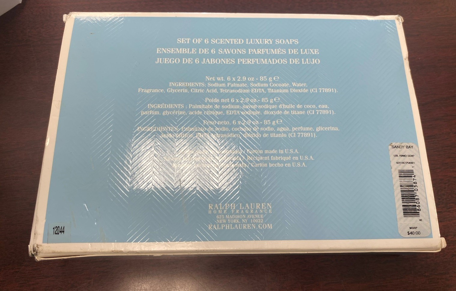 Lauren Ralph Lauren. Set Of 6, Sealed. Sandy Bay Luxury Soap Set In Gift Box.