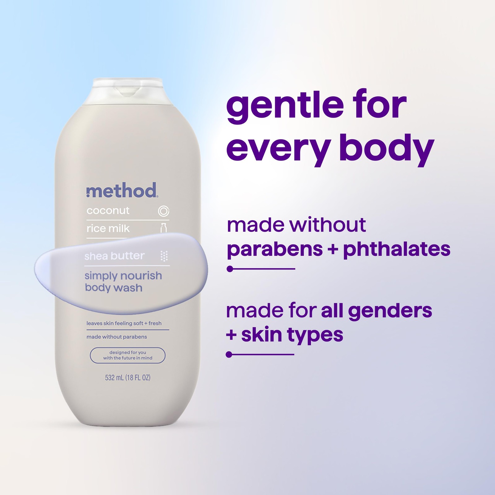 method Body Wash, Simply Nourish – 18 Fl Oz (Pack of 6),
