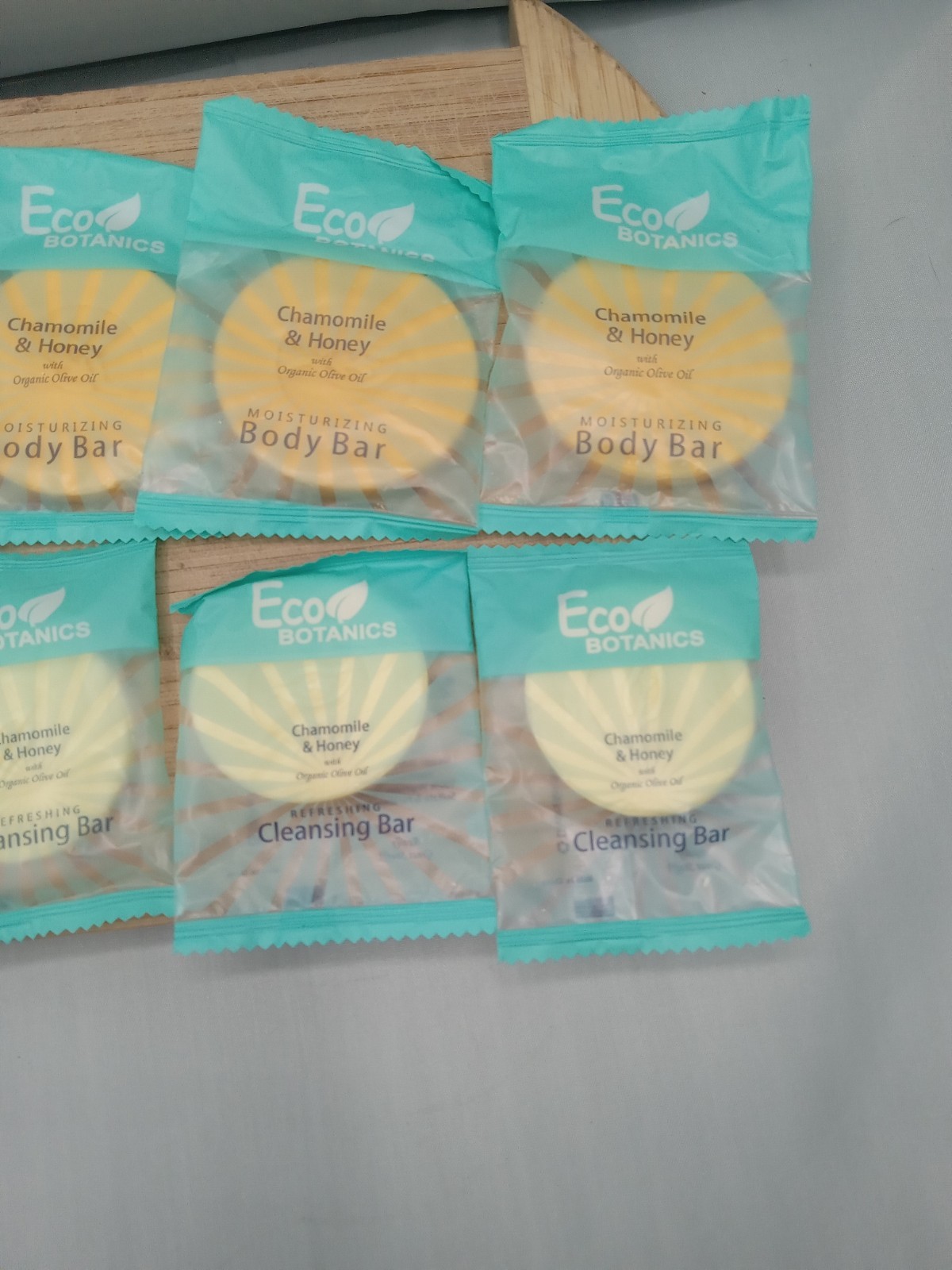 4 Eco Botanics Travel-Size Hotel Body Bar Soap 4 Cleansing Bar Chammomile Honey
