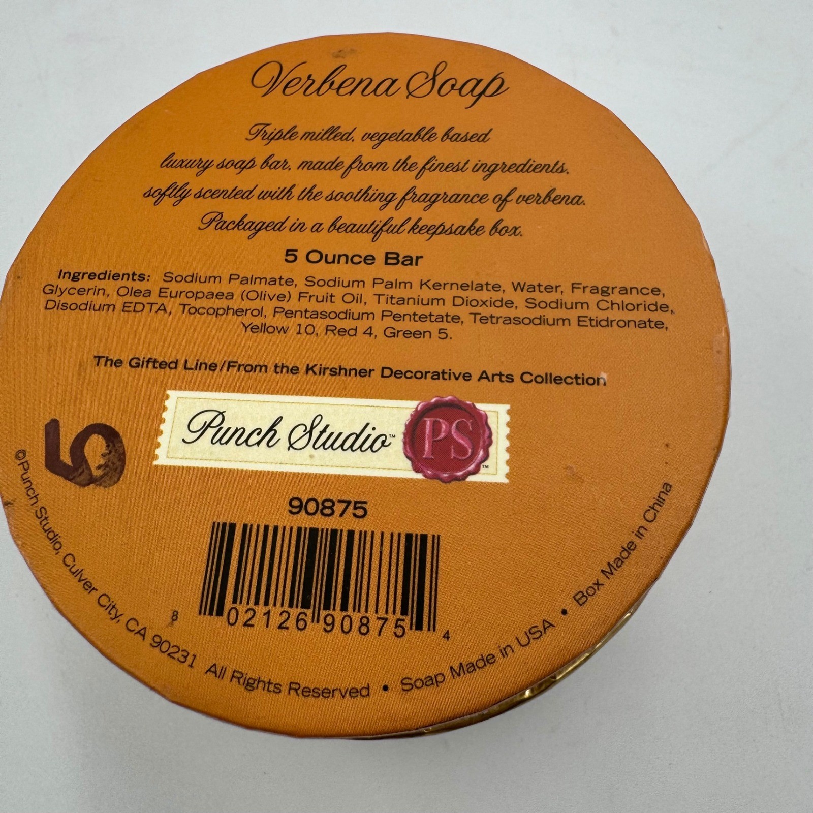 Punch Studio Verbena Soap Bar 5oz Bar Floral Embossed Keepsake Box NEW