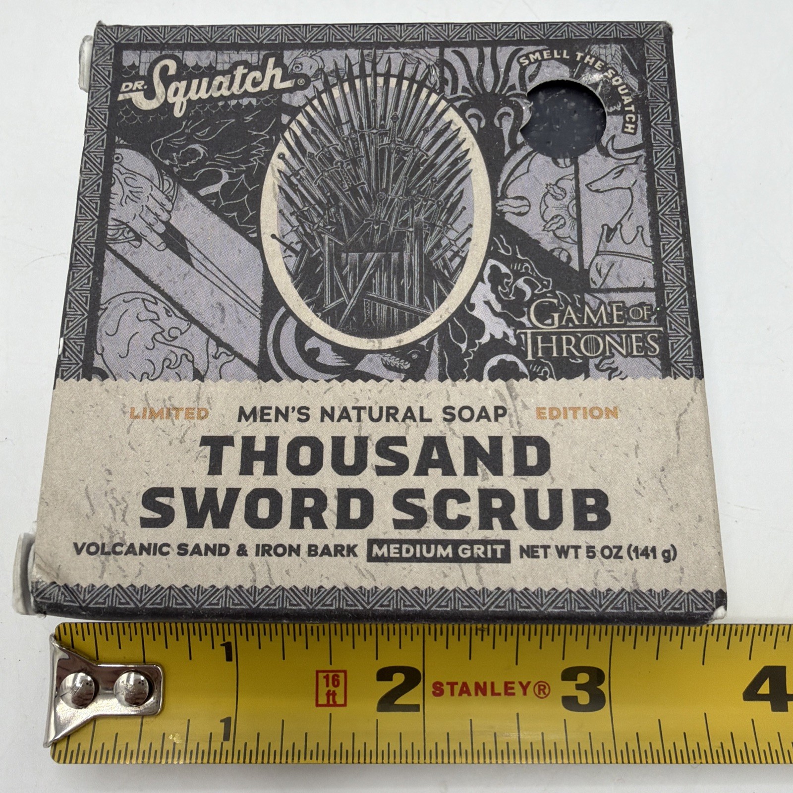 DR. SQUATCH Men’s All Natural Bar Soap Thousand Sword Scrub Game Of Thrones x5