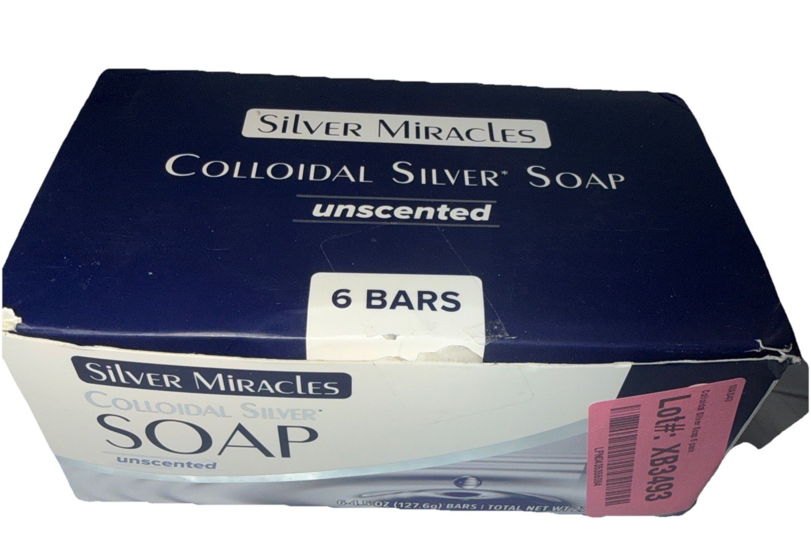Silver Miracles Colloidal Silver Unscented Extra Strength Soap Lot Of 6 Bars