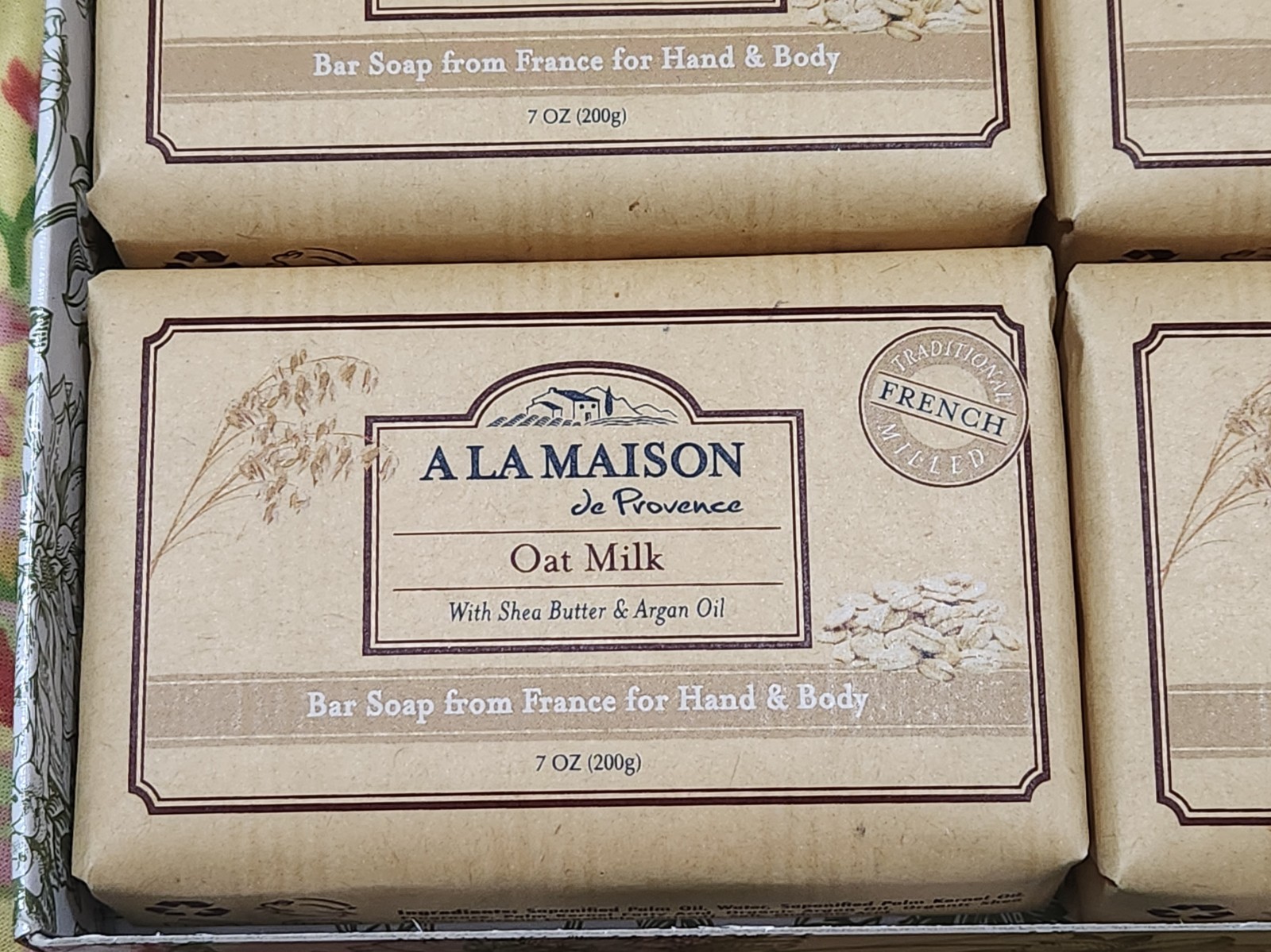 A La Maison De Provence Triple Milled Oat Milk Soap Box Four 7 Oz Bars New