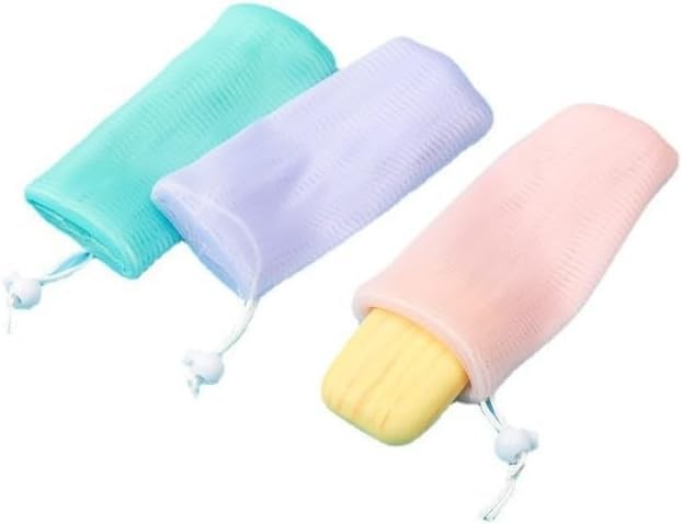 5Pcs Exfoliating Mesh Soap Pouch Bubble Foam Net Bag for Shower Saver Pouch D…