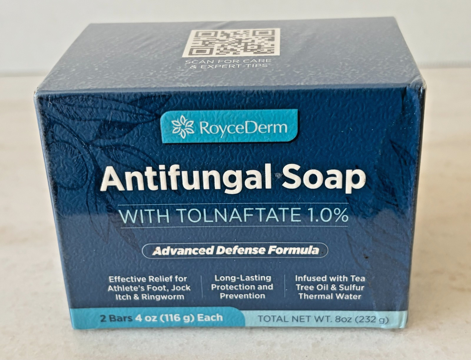 RoyceDerm ADVANCE DEFENSE Formula Antifungal Bar Soap 4 oz (2 Bar) Exp. 04/2028