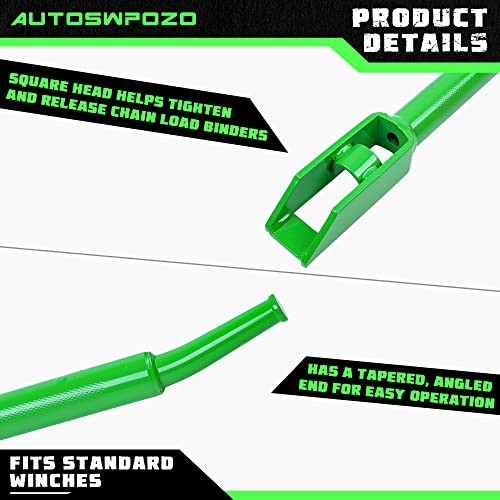 Winch Bar, Combination Winch Bars with Square Head for Flatbed Trailer Green-1P