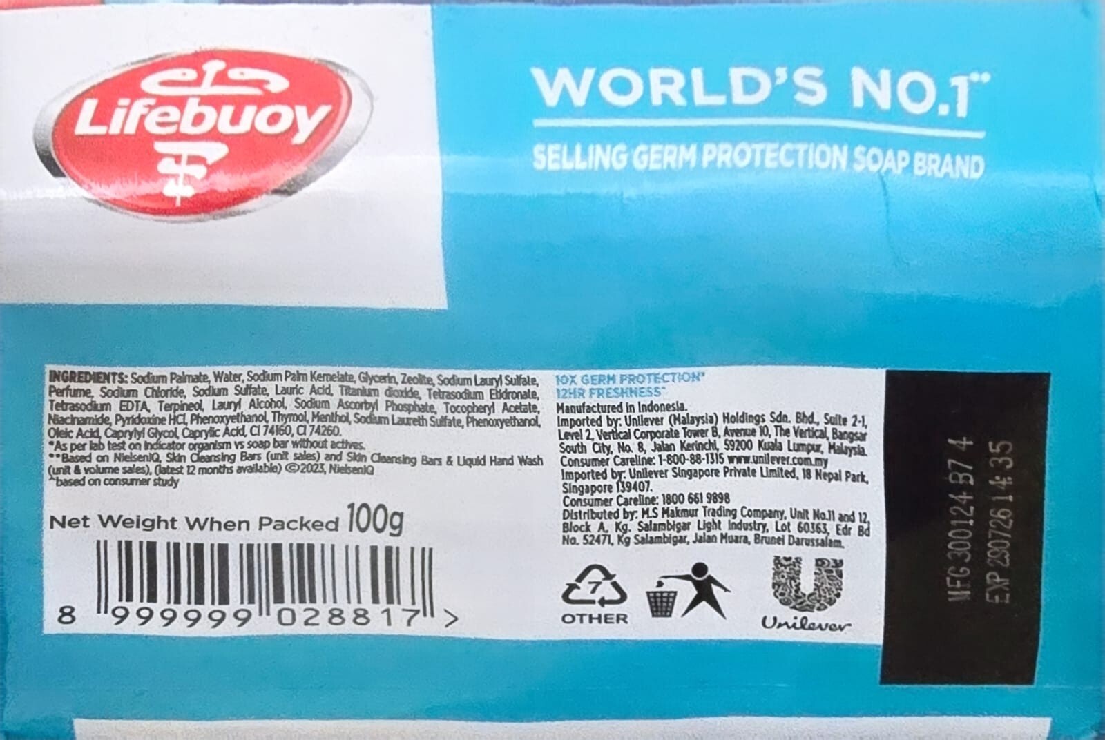 Lifebuoy Soap 3 pcs get 1pc Free, 100g Cool Fresh, multivitamin 12hrs Freshness