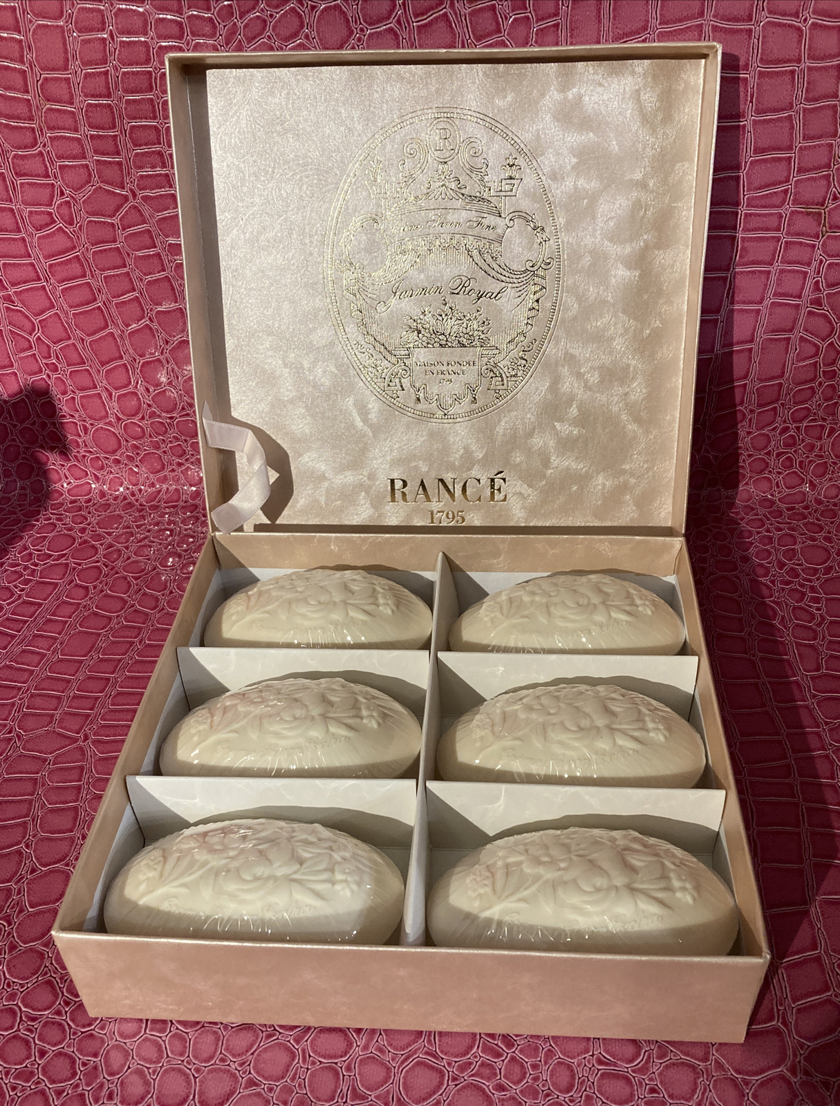 Rance Jasmine Royal Fine Soaps Box Set Of 6 X 3.5 Oz Each Soap Bars. Sealed.