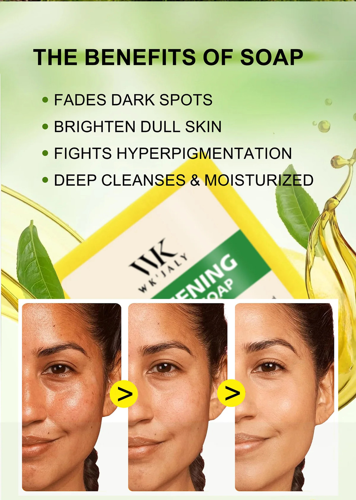 Moisturizing Whitening Lemon Body Soap WK JALY With Glutathione Shea Butter Oil