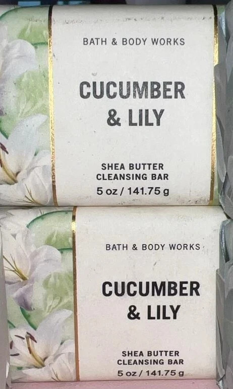 Bath & Body Works Cucumber & Lily Cleansing Bar Set of 2 Bars, New
