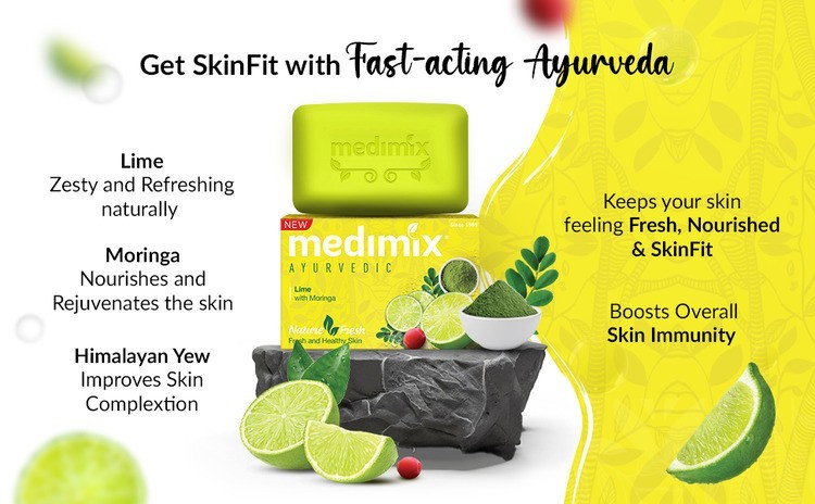 Medimix Herbal Bath Soap with Lime & Moringa | 5 x 125g | Ayurvedic Body Soap