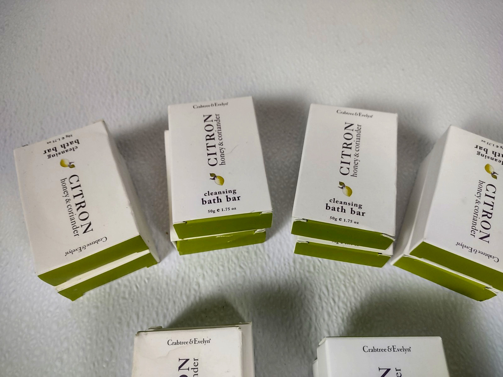 CRABTREE & EVELYN 12pc Citron Honey & Coriander Face & Bath Travel Size Bar Soap